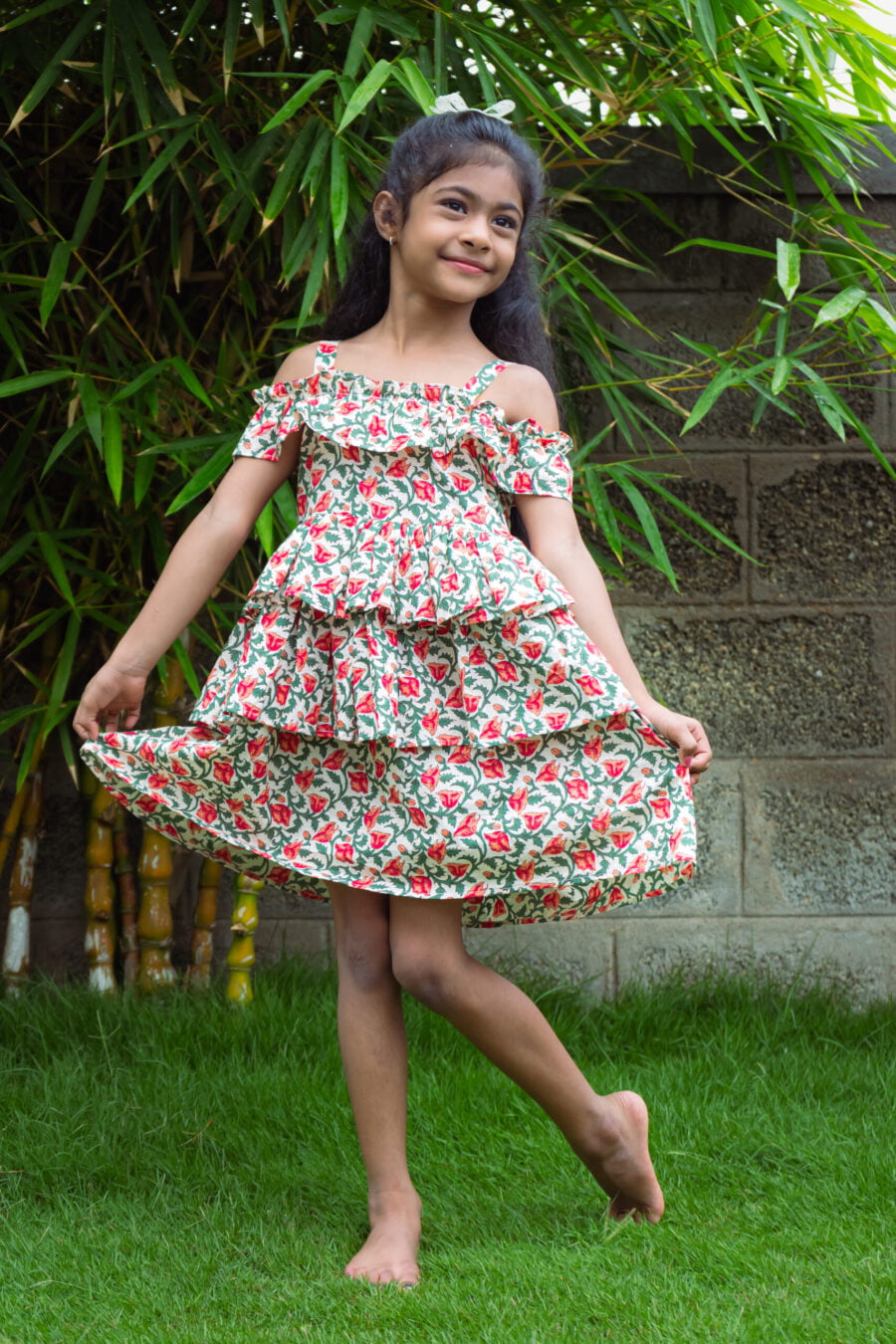 Pink Girls Fit & Flare dress - Image 3