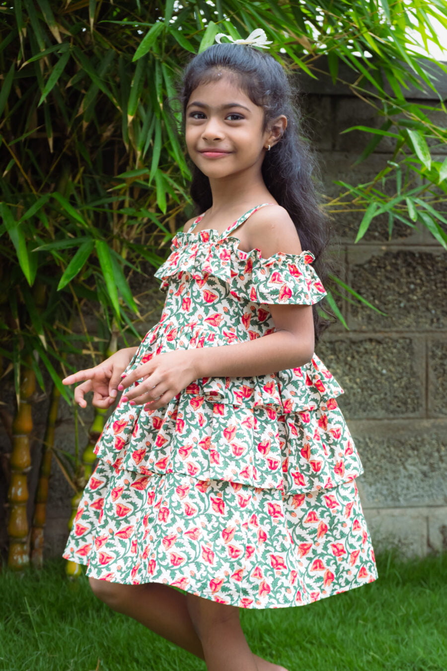 Pink Girls Fit & Flare dress - Image 2
