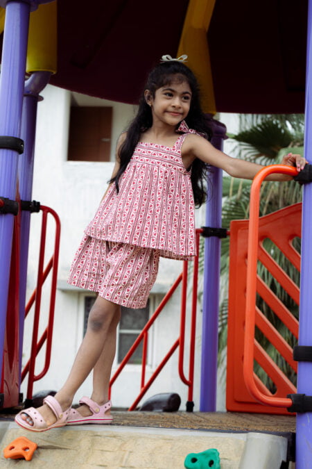 Pink Bow Top & Shorts Co-Ord Set