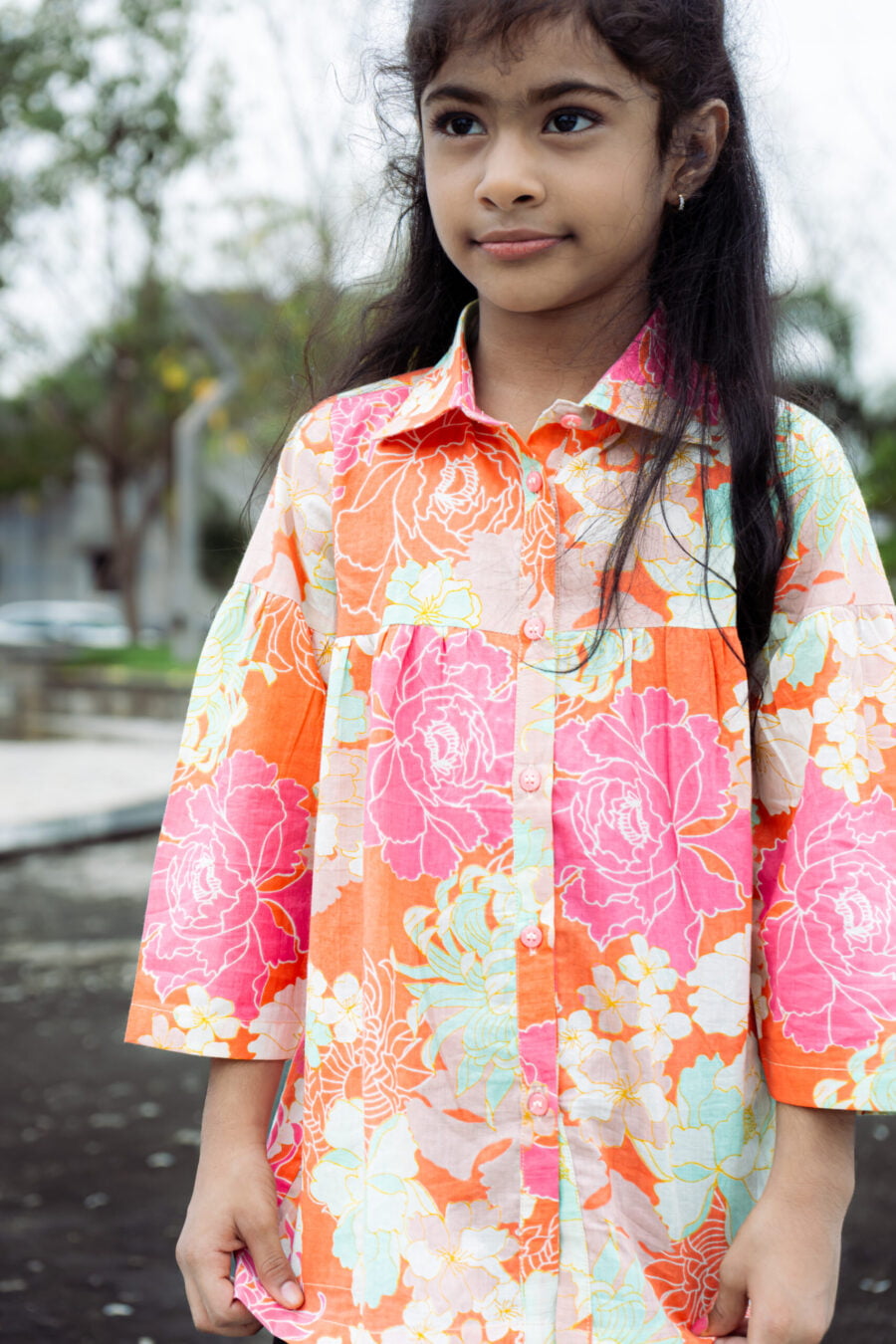 Girls orange and pink Tunic Shirt