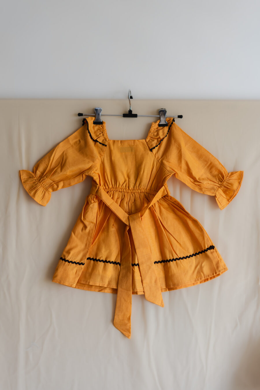 Yellow Butterfly embroidered dress for girls - Image 4