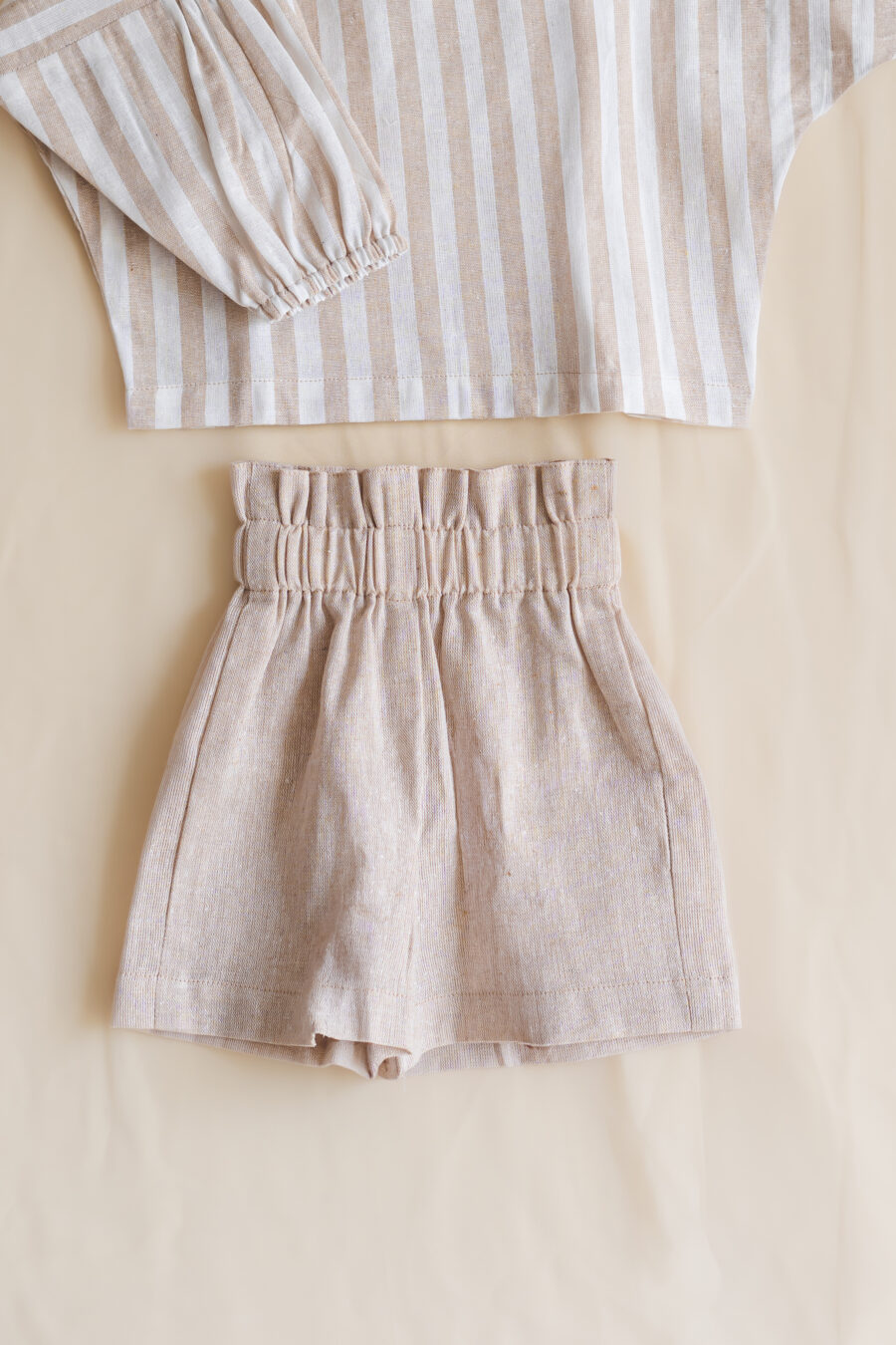 Linen striped co-ord set for girls - Image 5