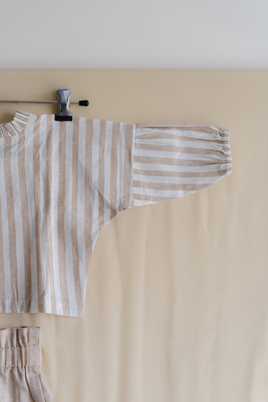 Linen striped co-ord set for girls - Image 4