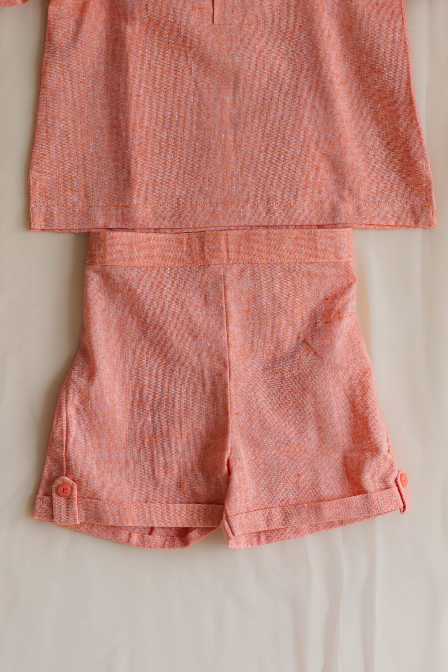 Linen Bowler shirt shorts co-ord set for boys - Image 3