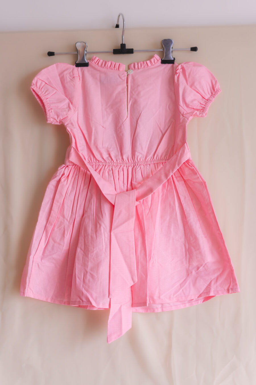 Flamingo embroidered Dress with bow for girls - Image 4