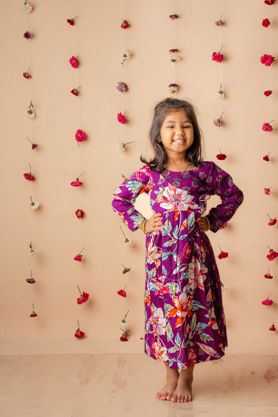 Deep Purple full length cotton Anarkali - Image 2