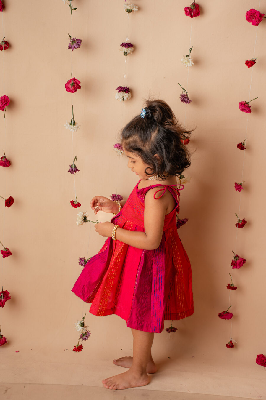Pink cotton knee length frock - Image 3