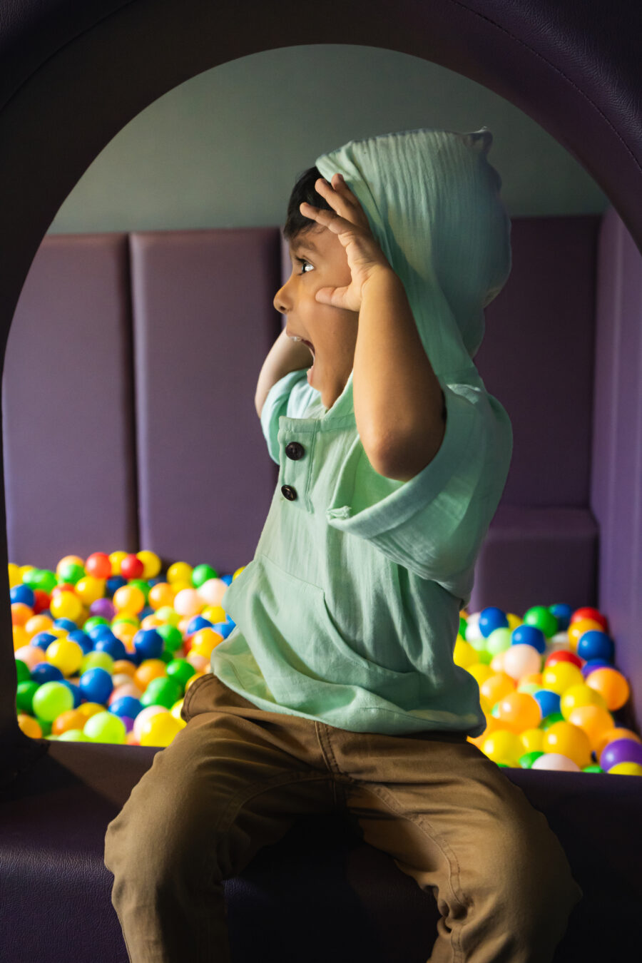 Pure Muslin pastel green hoodie t-shirt for boys - Image 2
